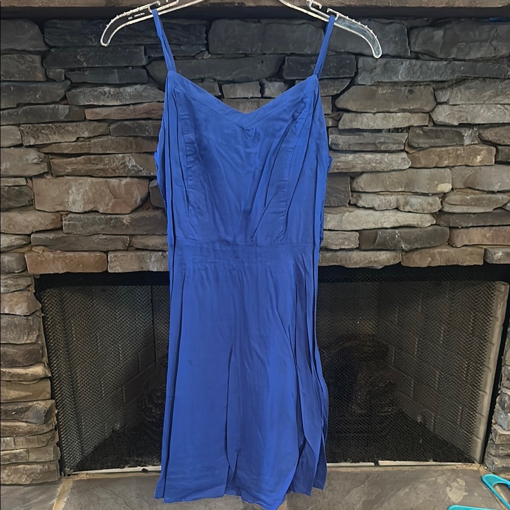 Casual Blue Spaghetti Strap Dress